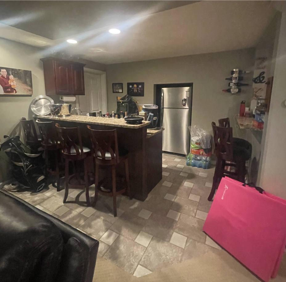 Second view of the basement before the remodel